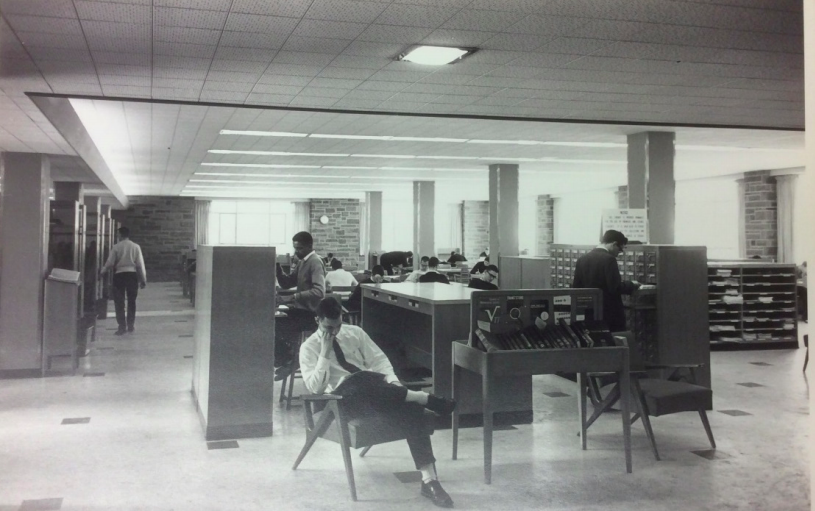 Engineering library reading room, including card catalog, 1960